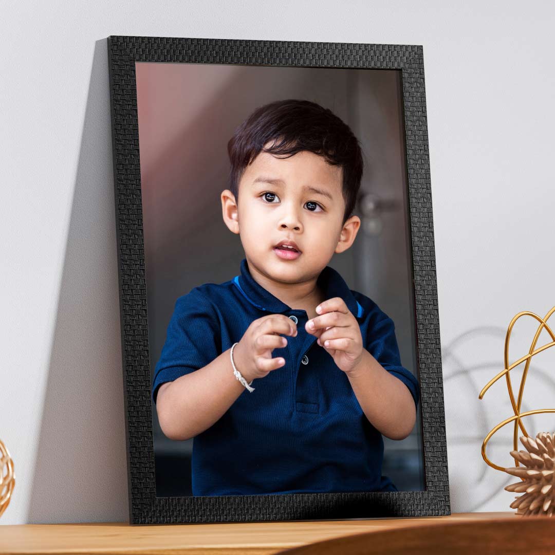 Framed photo on display