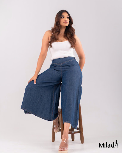 Milada Relaxed Palazzo Denim Culottes